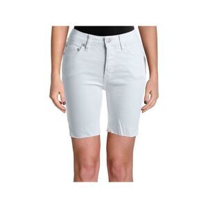 NWT WE THE FREE Womens White Denim Raw Hem Mid Rise Shorts Size: 27 Waist